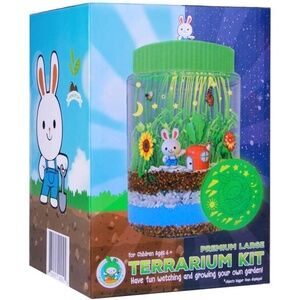 NEW Large Terrarium Kit Remote Control Multicolor LED Light-Up Lid Mini Garden